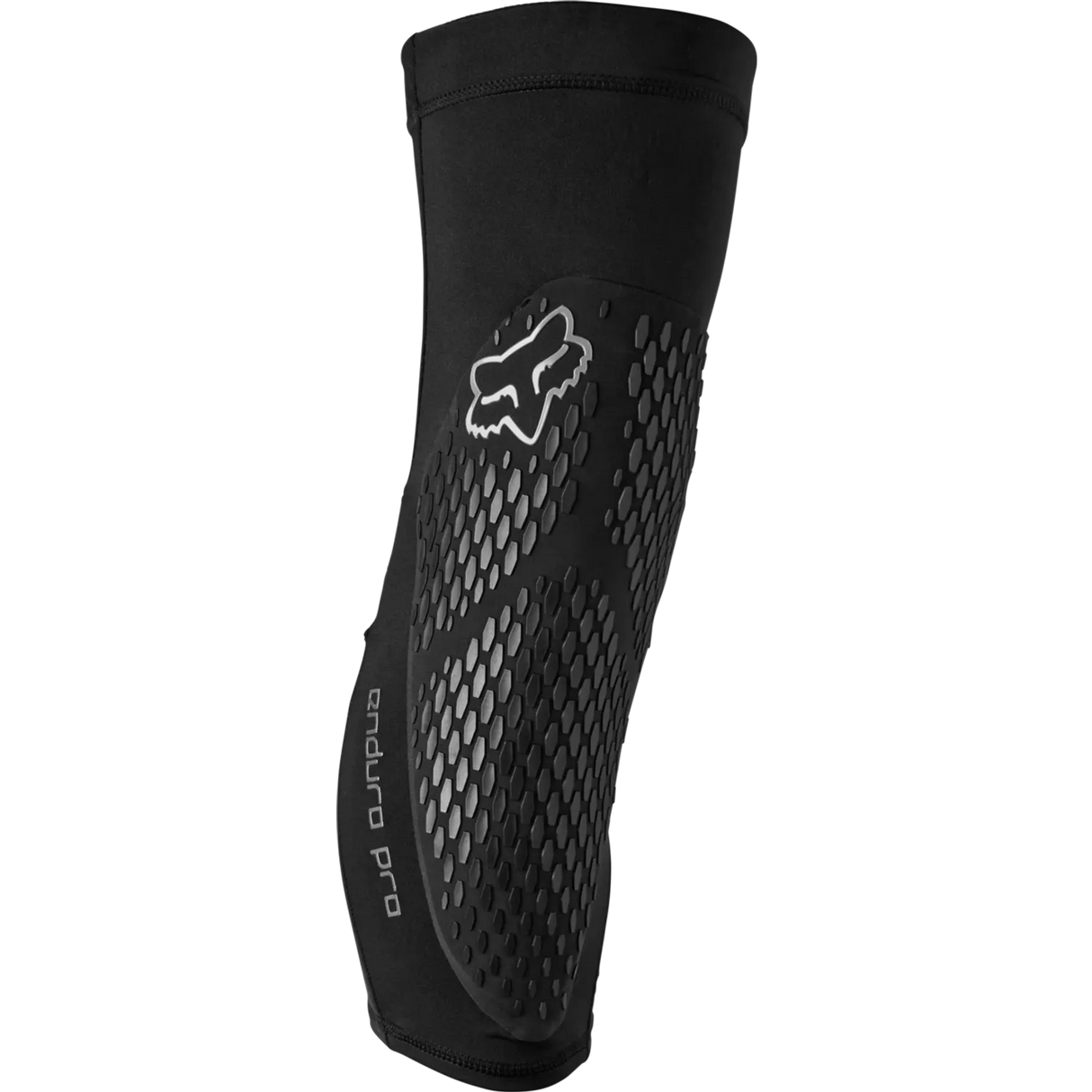 Paire de protège-genoux Fox Enduro Pro de couleur noire pour le vélo de montagne, à coupe enveloppante, offerts chez Le Pédalier