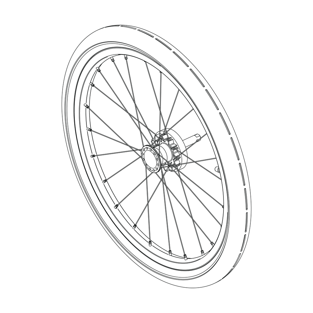 Roue de remplacement de 40 mm pour remorque de vélo Thule Cheetah XT, vendue en ligne au Québec pour l'entretien de votre remorque
