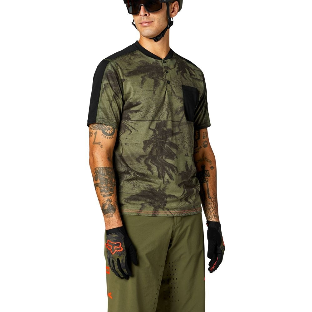 Maillot Fox Ranger DR SS Henley Olive Small
