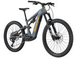 Gros plan du cadre aluminium Kona 6061 Butted du Remote X en finition Gloss Metallic Dark Faux Raw avec décalcomanies Mimosa, offrant 180 mm de débattement.