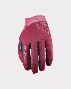 Paire de gants de vélo Long Five Glove XR-Ride de couleur bourgogne, à coupe longue couvrant le poignet, vendue chez Le Pédalier