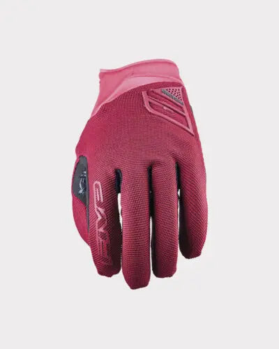 Paire de gants de vélo Long Five Glove XR-Ride de couleur bourgogne, à coupe longue couvrant le poignet, vendue chez Le Pédalier