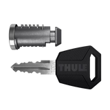 Kit de serrures Thule comprenant deux barillets et deux clés pour porte-vélos, vendu en ligne au Québec chez Le Pédalier
