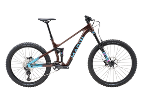 Vélo de montagne semi-rigide Marin Alpine Trail vu de profil sur fond neutre en studio, cadre léger en aluminium