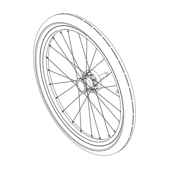 Roue de remplacement de 40 mm pour remorque de vélo Thule Cheetah XT, vendue en ligne au Québec pour l'entretien de votre remorque