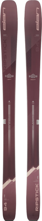 Ski freeride pour femme Elan Ripstick 94 W sur fond blanc, mettant en avant son design polyvalent. - Elan Ripstick 94 W women's freeride ski on a white background, highlighting its versatile design.