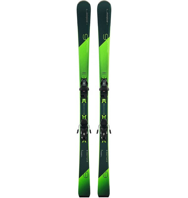 Ski débutant Elan Explore 6 sur fond blanc, idéal pour l'apprentissage.