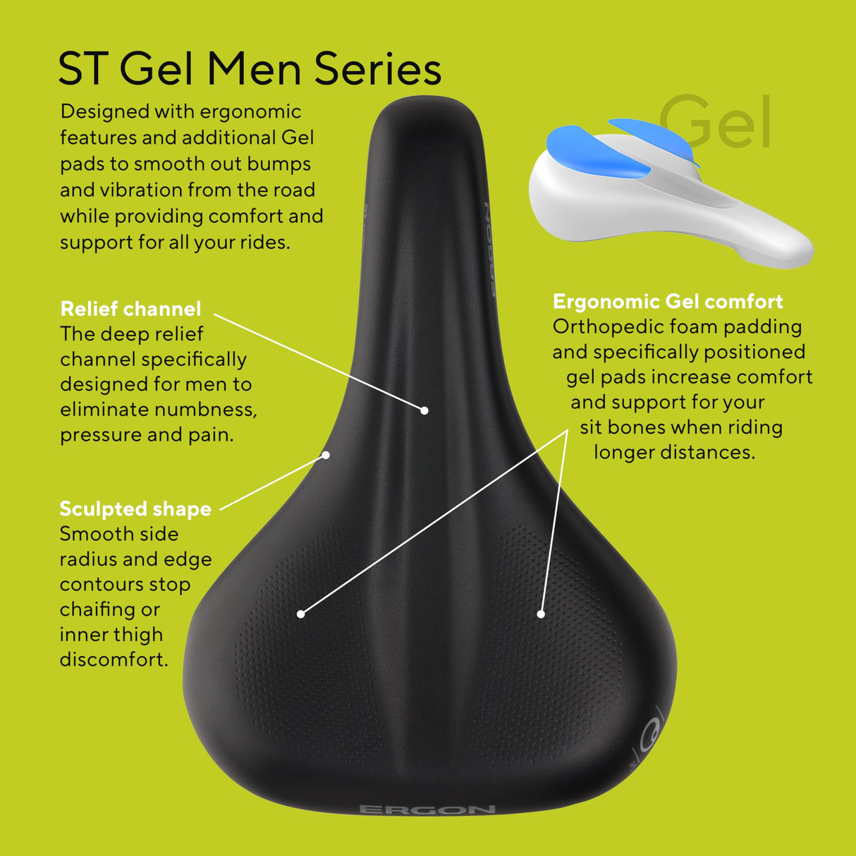 Selle Ergon ST Gel – Taille M/L – Noir
